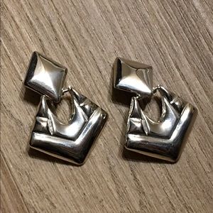 Vintage .925 Sterling Silver Geometrical Earrings